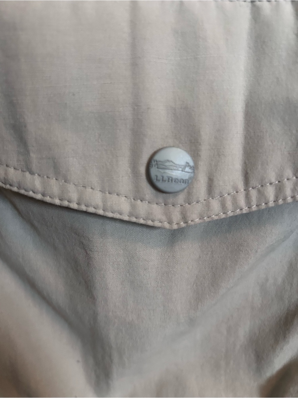 LL Bean Outdoors Field Jacket Mens Khaki Nylon Full Zip Multi Pocket Size Medium - Picture 8 of 10